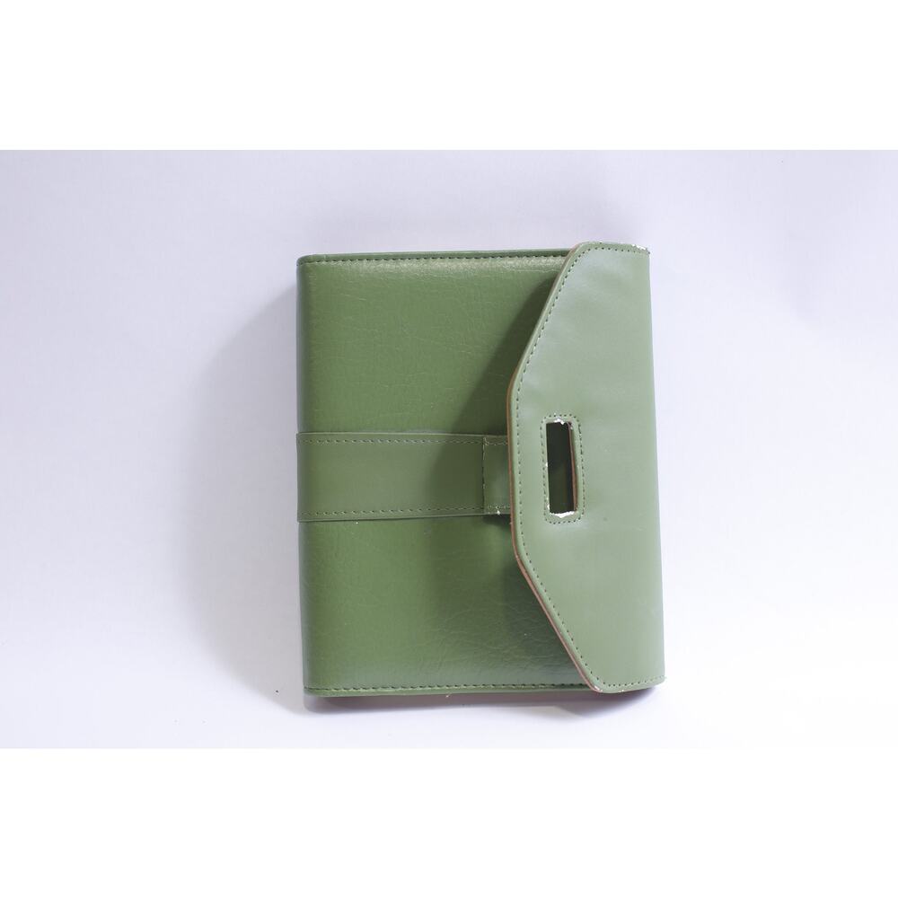 Green, Day Planner, Folding, Binder, Card Pockets, Organizer, Portable, Time